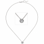 Preview: Colllier Kette mit Anhänger 585 Gold Weißgold 1 Diamant Brillant 0,5 ct. 45 cm