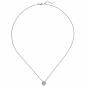 Preview: Colllier Kette mit Anhänger 585 Gold Weißgold 1 Diamant Brillant 0,5 ct. 45 cm