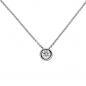 Preview: Colllier Kette mit Anhänger 585 Gold Weißgold 1 Diamant Brillant 0,5 ct. 45 cm