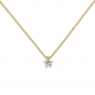 Preview: Collier Kette mit Anhänger 585 Gold Gelbgold 1 Diamant Brillant 0,25 ct. 45 cm