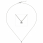 Preview: Collier Kette mit Anhänger 585 Gold Weißgold 1 Diamant Brillant 0,15 ct. 45 cm