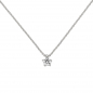 Preview: Collier Kette mit Anhänger 585 Gold Weißgold 1 Diamant Brillant 0,15 ct. 45 cm
