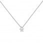 Preview: Collier Kette mit Anhänger 585 Gold Weißgold 1 Diamant Brillant 0,50 ct. 45 cm