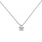 Preview: Collier Kette mit Anhänger 585 Gold Weißgold 1 Diamant Brillant 1,0 ct. 45 cm