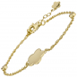 Preview: Armband Blume 925 Sterling Silber gold vergoldet 2 Zirkonia 22 cm