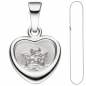 Preview: Anhänger Kleines Herz Herzchen Schutzengel 925 Sterling Silber mit Kette 38 cm