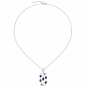 Preview: Collier 925 Sterling Silber 7 Amethyst-Cabochons lila 7 Zirkonia 45 cm