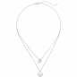 Preview: Collier 2-reihige Kette mit Anhänger 925 Sterling Silber 1 Zirkonia 44 cm