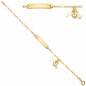Preview: Schildband 925 Silber gold vergoldet diamantiert 16 cm Armband