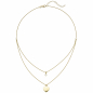 Preview: Collier Herz 925 Sterling Silber gold vergoldet 1 Zirkonia 44 cm