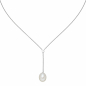 Preview: Collier 925 Sterling Silber 1 Süßwasser Perle 1 Zirkonia 45 cm Silberkette