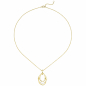 Preview: Collier Kette mit Anhänger 925 Sterling Silber gold vergoldet 5 Zirkonia 45 cm