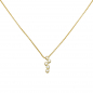 Preview: Collier 750 Gold Gelbgold 5 Diamanten Brillanten 45 cm