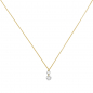 Preview: Collier 750 Gold Gelbgold 2 Diamanten Brillanten 45 cm