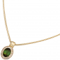 Preview: Anhänger oval 585 Gold Gelbgold 1 Turmalin grün 28 Diamanten Brillanten 0,10ct.