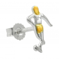 Preview: Stecker 10x7mm Fußballspieler bicolor Silber 925