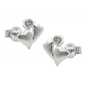 Preview: Stecker 8x8mm 2 Herzen mattiert Zirkonia Silber 925