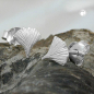 Preview: Stecker 7mm Ginkgoblatt matt Silber 925