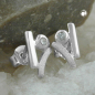 Preview: Stecker 10x5,5mm Zirkonia matt-glänzend Silber 925
