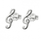 Preview: Stecker 9x3mm Notenschlüssel Silber 925