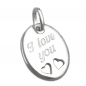 Preview: Anhänger 21x17mm mit Gravur -I love you- Silber 925