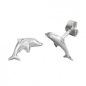 Preview: Stecker 12x6mm springender Delfin Silber 925
