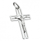 Preview: Anhänger 37x23mm Kreuz mit Jesus glänzend Silber 925