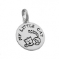 Preview: Anhänger 12mm mit Gravur MY LITTLE CAT Katze schwarz lackiert matt Silber 925