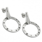 Preview: Stecker 30x20mm Zirkonias mattiert rhodiniert Silber 925