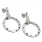 Preview: Stecker 30x20mm Zirkonias mattiert rhodiniert Silber 925