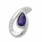 Preview: Anhänger 18x10mm Amethyst mit 4 Zirkonias glänzend Silber 925