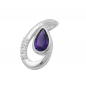 Preview: Anhänger 18x10mm Amethyst mit 4 Zirkonias glänzend Silber 925