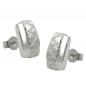 Preview: Stecker 10x6mm Viereck Waffelmuster matt-glänzend Silber 925