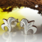 Preview: Stecker 7x6mm kleine Blüte mattiert Silber 925