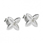 Preview: Stecker 6,5x6,5mm kleine Blüte Zirkonia weiß Silber 925