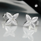 Preview: Stecker 6,5x6,5mm kleine Blüte Zirkonia weiß Silber 925