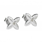 Preview: Stecker 6,5x6,5mm kleine Blüte Zirkonia weiß Silber 925