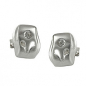 Preview: Stecker 9x8mm matt glänzend mit Zirkonia Silber 925