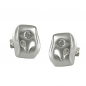 Preview: Stecker 9x8mm matt glänzend mit Zirkonia Silber 925