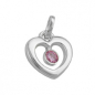 Preview: Anhänger 17x16mm Herz Zirkonia pink Silber 925