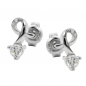 Preview: Stecker 10x6mm mit Zirkonia gefasst rhodiniert Silber 925