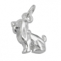 Preview: Anhänger 13x10mm Hund mit Schlappohren Silber 925