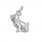 Preview: Anhänger 13x10mm Hund mit Schlappohren Silber 925
