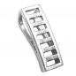 Preview: Anhänger 23x8mm Viereck matt-glänzend rhodiniert Silber 925
