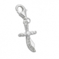 Preview: Anhänger 19x10mm Charm Krummsäbel mit Zirkonias glänzend Silber 925