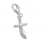 Preview: Anhänger 19x10mm Charm Krummsäbel mit Zirkonias glänzend Silber 925