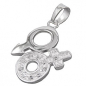 Preview: Anhänger 23mm Venus/Mars-Symbol mit Zirkonias glänzend Silber 925