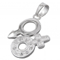Preview: Anhänger 23mm Venus/Mars-Symbol mit Zirkonias glänzend Silber 925