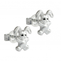 Preview: Stecker 11x9mm Kinderohrring kleiner Hase matt-glänzend Silber 925
