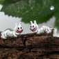 Preview: Stecker 8x3mm Kinderohrring kleiner Wurm matt-glänzend Silber 925